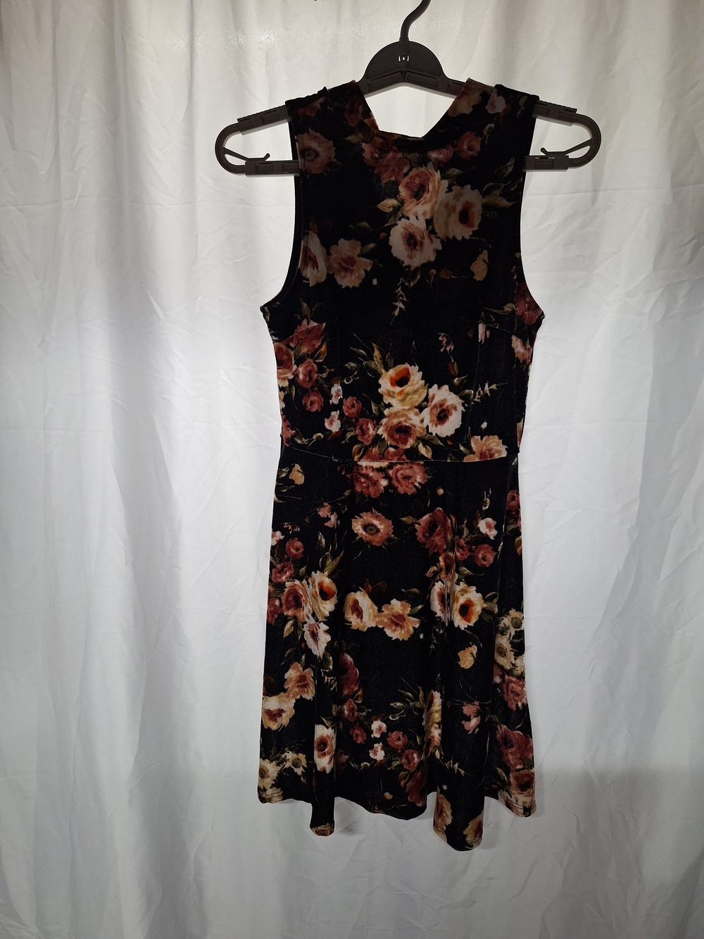 Charlotte Russe Black Midi Dress with Warm Floral Print